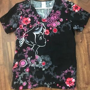 Disney brand scrub top